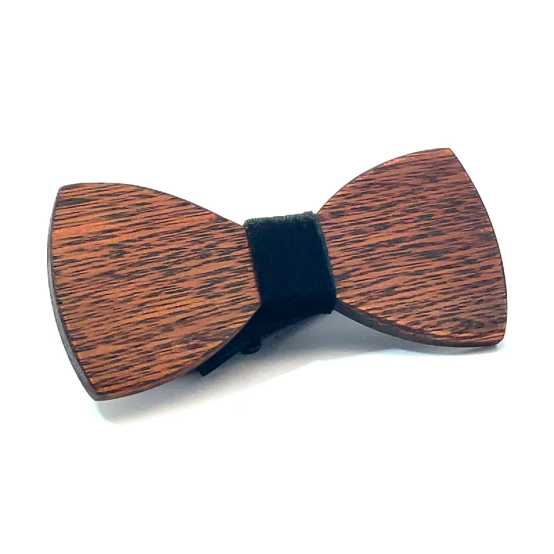 stylish business silk tie designs-Dark Wood Black Fabric Kids Bow Tie