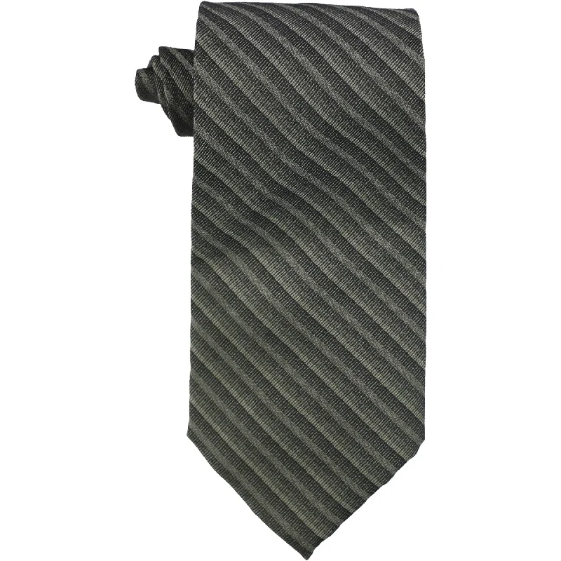 luxury silk necktie designs for men’s weddings-DKNY Mens Stripe Self-tied Necktie, Green, One Size - One Size