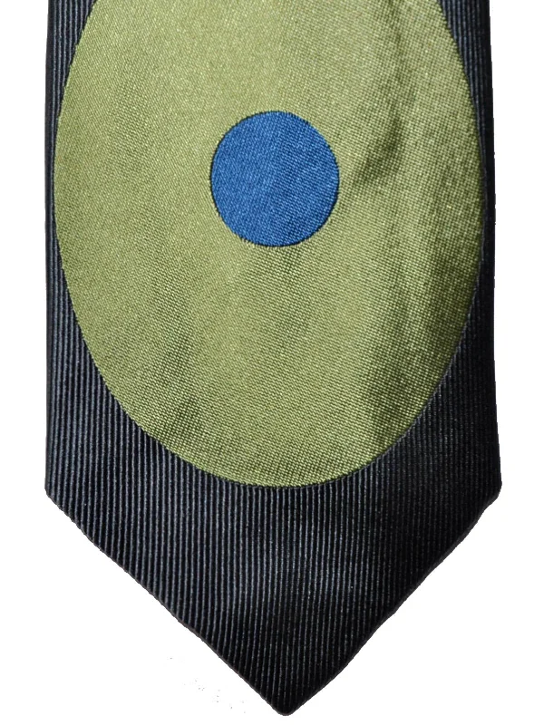 silk ties for formal office events-Gene Meyer Tie Gray Green Dot & Diamond FINAL SALE