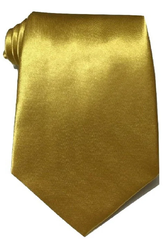 business silk necktie styles for men-Gold Satin Skinny Neck Tie