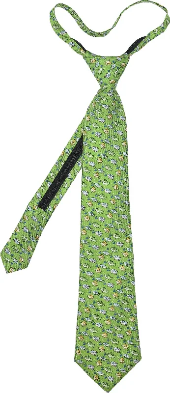 unique silk necktie colors for men-Multi Fish Zip Tie - Green