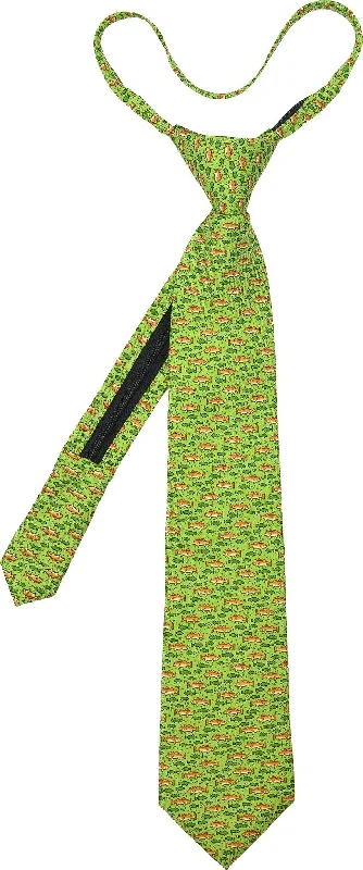 stylish patterned neckties for weddings-Redfish Zip Tie - Green