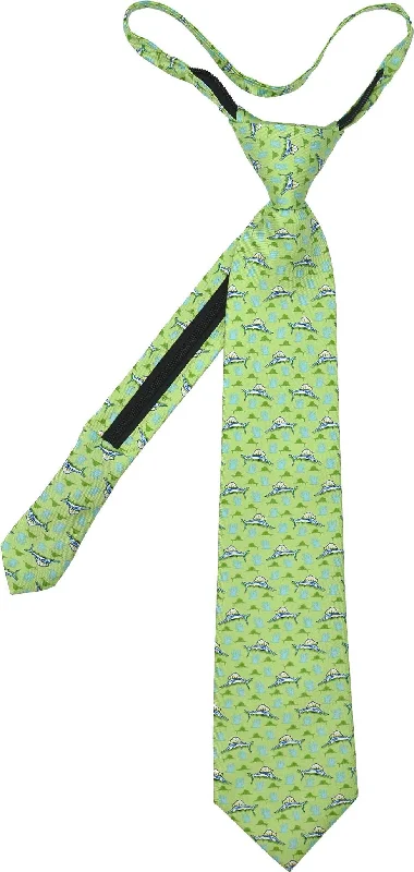 affordable designer silk necktie sets-Sailfish Zip Tie - Green