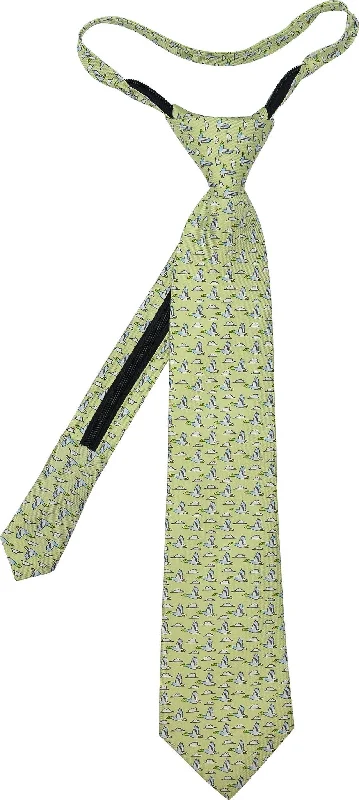 affordable silk wedding necktie combinations-Mallard Zip Tie - Green