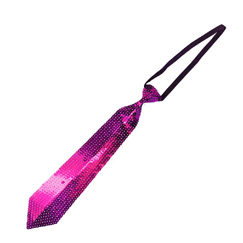 luxury necktie designs for business wear-Hot Pink Sequin Neck Tie