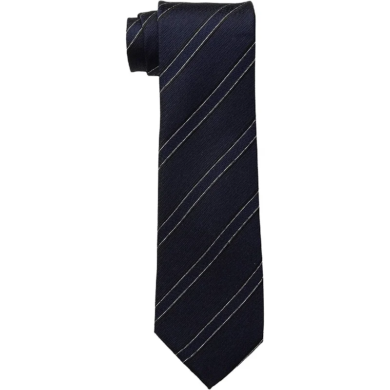 premium silk ties for office wear-Kenneth Cole Mens Classic Stripe Self-Tied Necktie - One Size