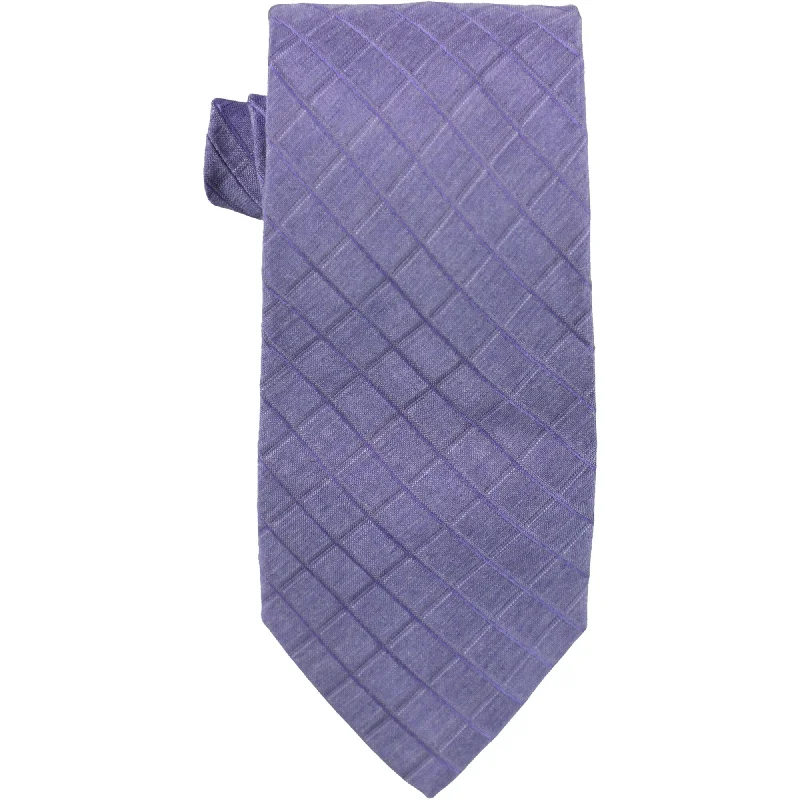 unique silk necktie combinations for men-Kenneth Cole Mens Peter Grid Self-Tied Necktie - One Size