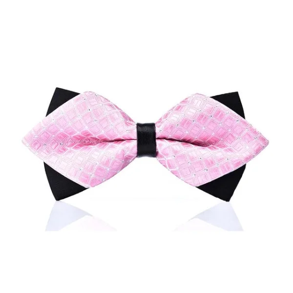 elegant silk necktie options for business wear-Classy Men Light Pink Pre-Tied Diamond Bow Tie