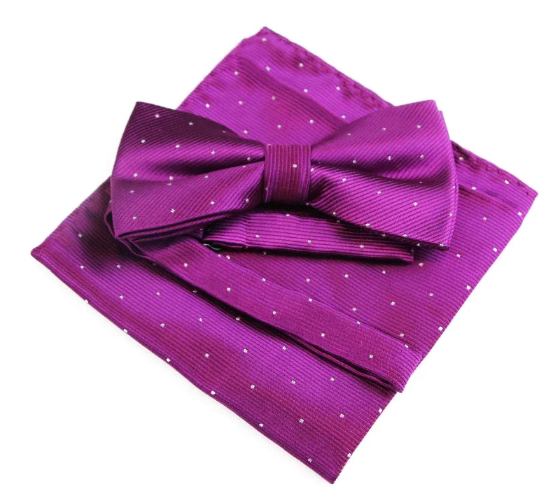 best office silk necktie designs for men-Mens Burgundy With Silver Stars Matching Bow Tie & Pocket Square Set