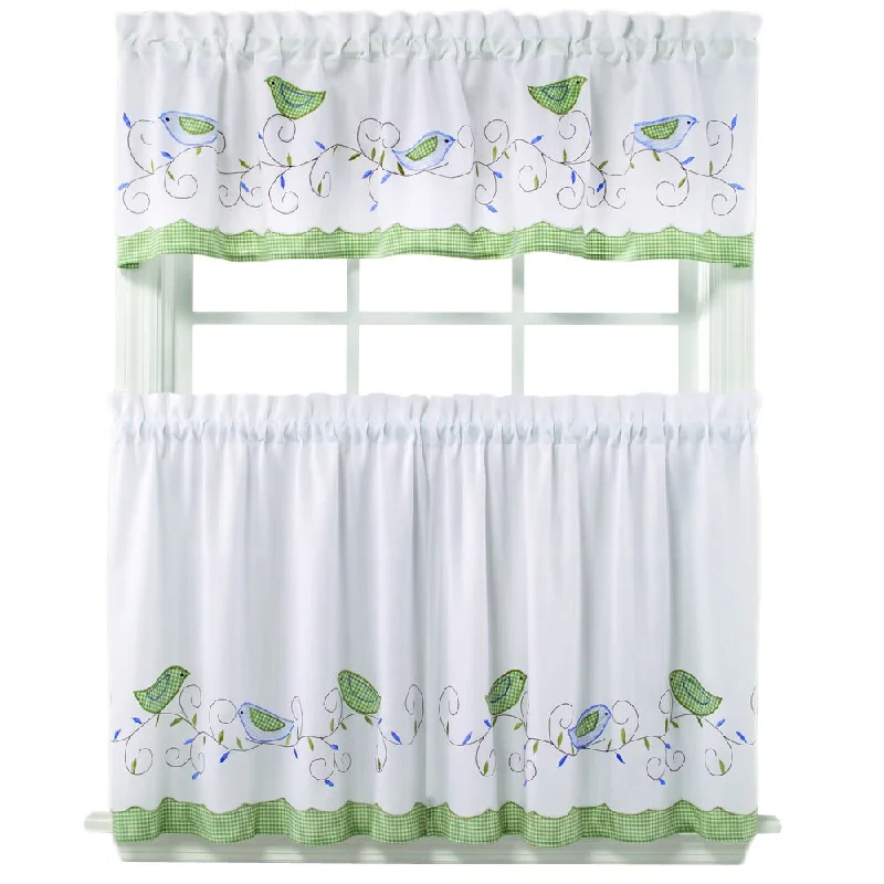 stylish silk ties for office meetings-Morning Song Curtain Tiers and Valance Set