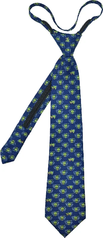 silk ties for formal office events-Gator Zip Tie - Navy