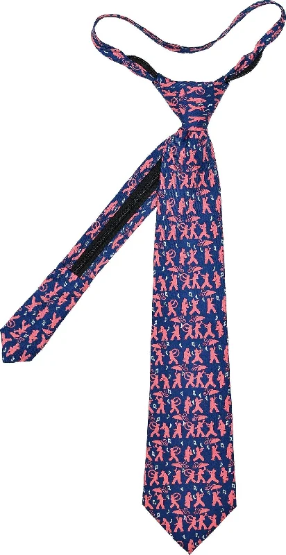 classic silk necktie patterns for weddings-Secondline Zip Tie - Navy