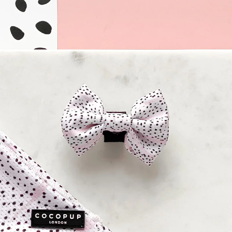 luxury silk bow ties for business wear-Pink Dalmatian Bow Tie