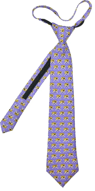 modern silk necktie designs for business-Louisiana Pirate Tiger Zip Tie