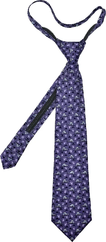 vibrant silk necktie options for business wear-Sailfish Zip Tie - Purple