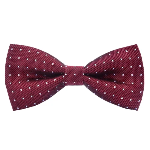 silk necktie ideas for wedding celebrations-Classy Men Red Dotted Bow Tie