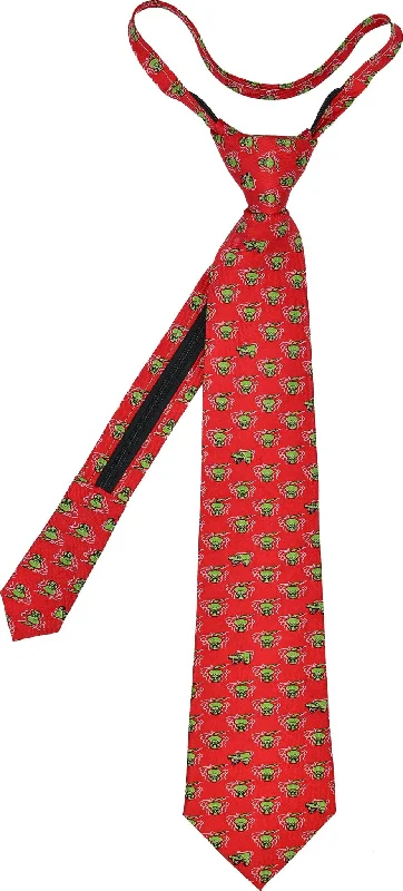 stylish silk ties for wedding parties-Gator Zip Tie - Red