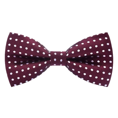 luxury silk necktie options for wedding parties-Classy Men Red Polka Dot Bow Tie