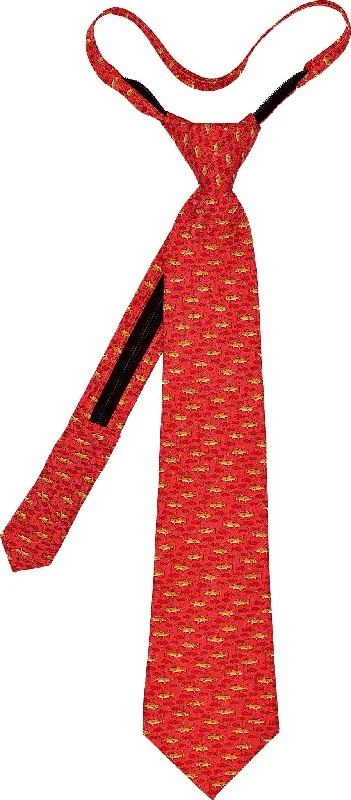 silk necktie ideas for corporate events-Redfish Zip Tie - Red