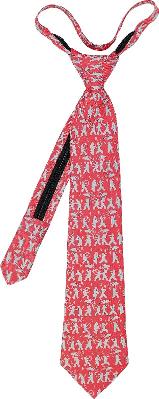 slim silk necktie designs for formal events-Secondline Zip Tie - Red