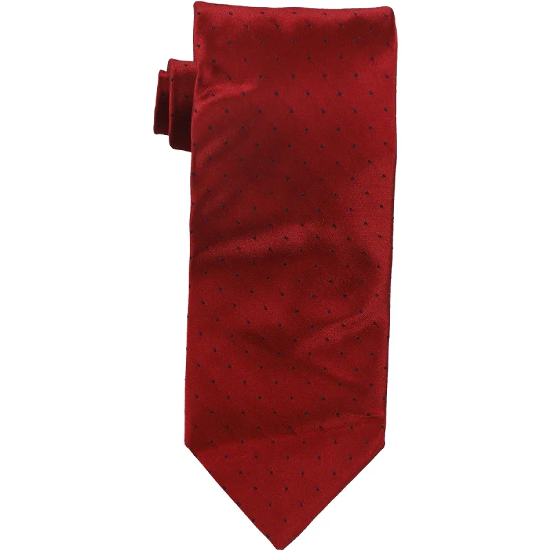 affordable designer silk bow ties-Robert Talbot Mens Pindot Self-tied Necktie, Red, One Size - One Size