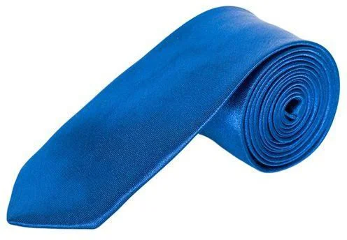 elegant silk necktie styles for business-Royal Blue Satin Skinny Neck Tie