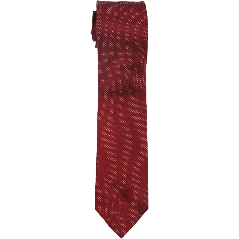 luxury silk necktie designs for office wear-Ryan Seacrest Mens Silk Pindot Self-tied Necktie, Red, One Size - One Size