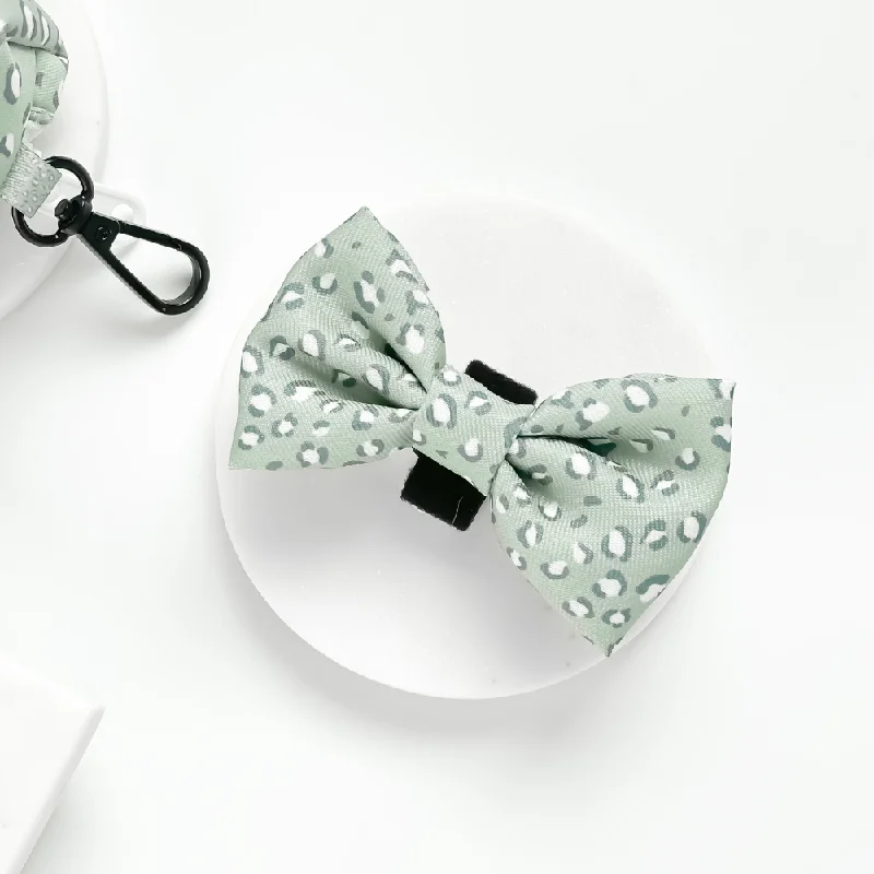 best necktie sets for formal office wear-Sage Leopard Bow Tie