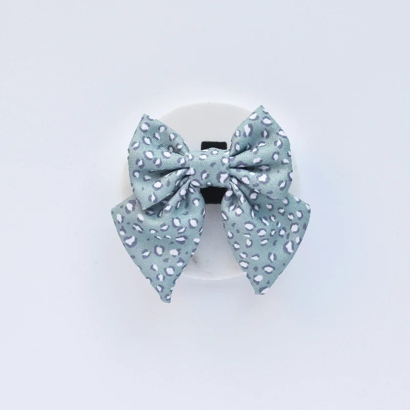 modern silk necktie ideas for weddings-Sage Leopard Sailor Bow Tie