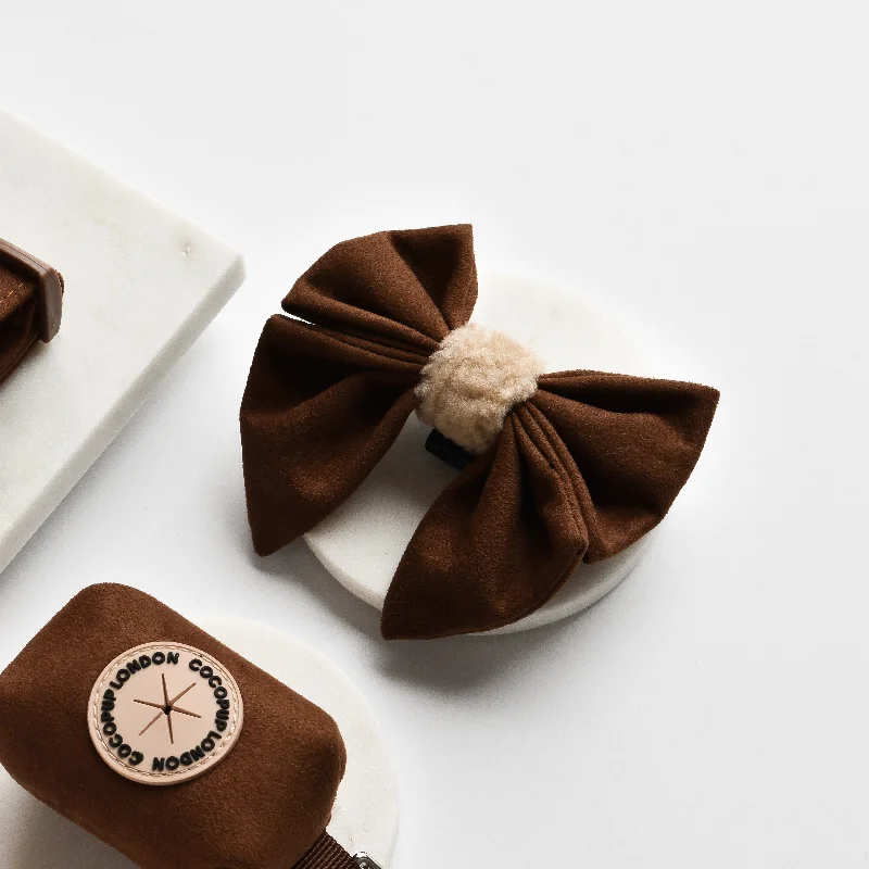 stylish silk necktie sets for office meetings-Brown Aviator Sailor Bow Tie