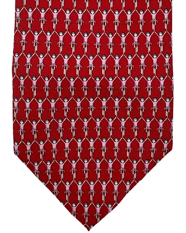 elegant silk necktie colors for weddings-Salvatore Ferragamo Tie Red Cyclist