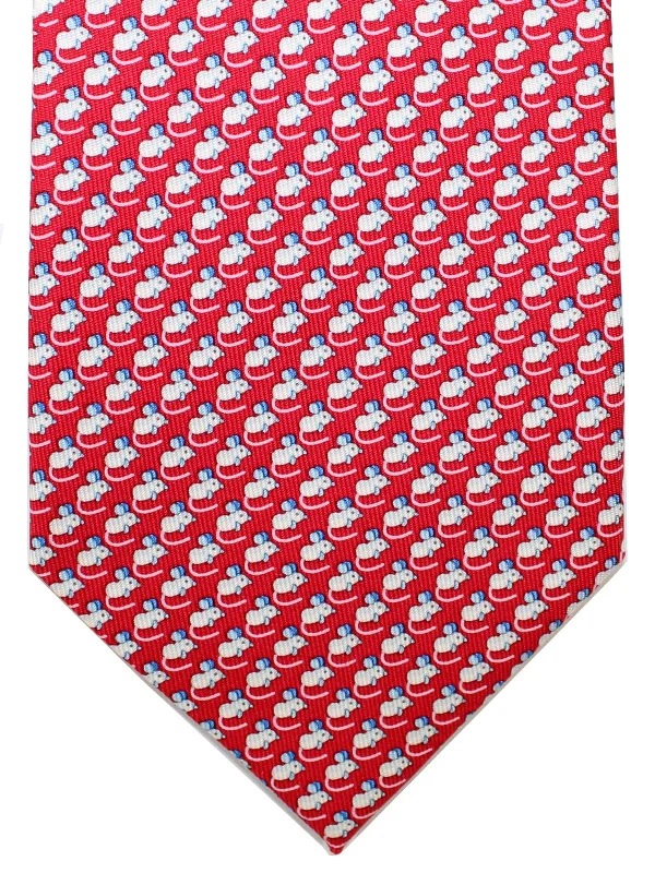 elegant necktie sets for business events-Salvatore Ferragamo Tie Red Mouse Design SALE