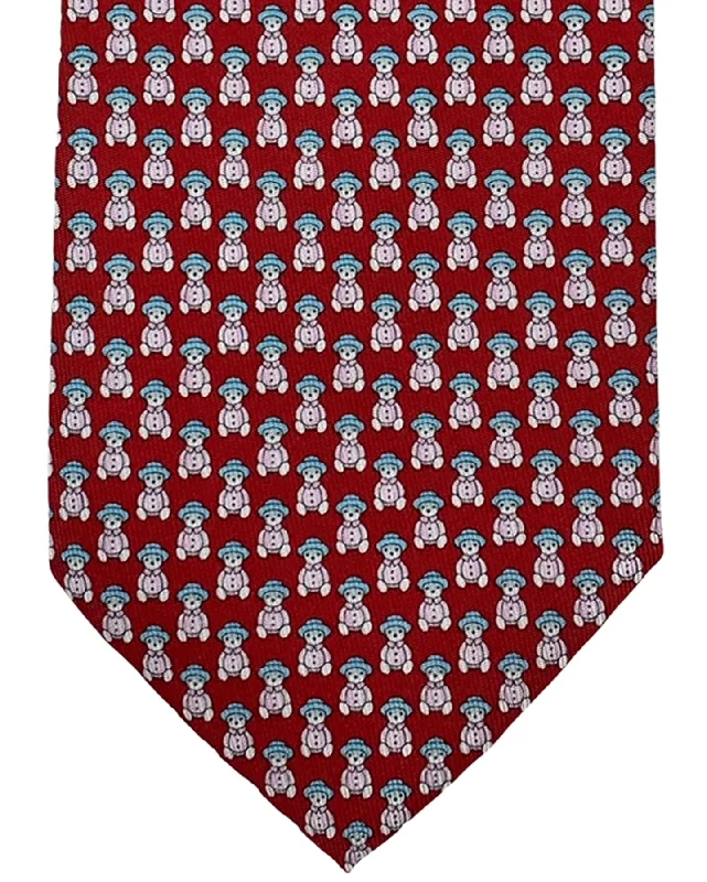 unique wedding silk necktie ideas-Salvatore Ferragamo Tie Red Paddington Bear