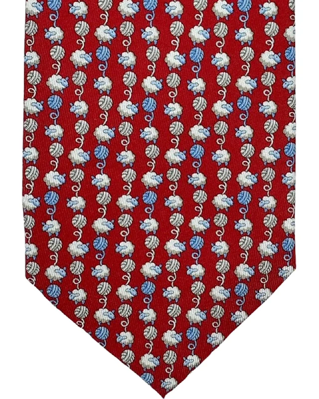 luxurious silk necktie designs for men-Salvatore Ferragamo Tie Red Sheep