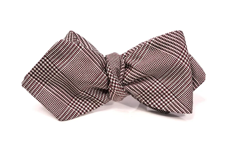 stylish silk necktie designs for formal events-Burgundy Glen Check Silk Bow Tie