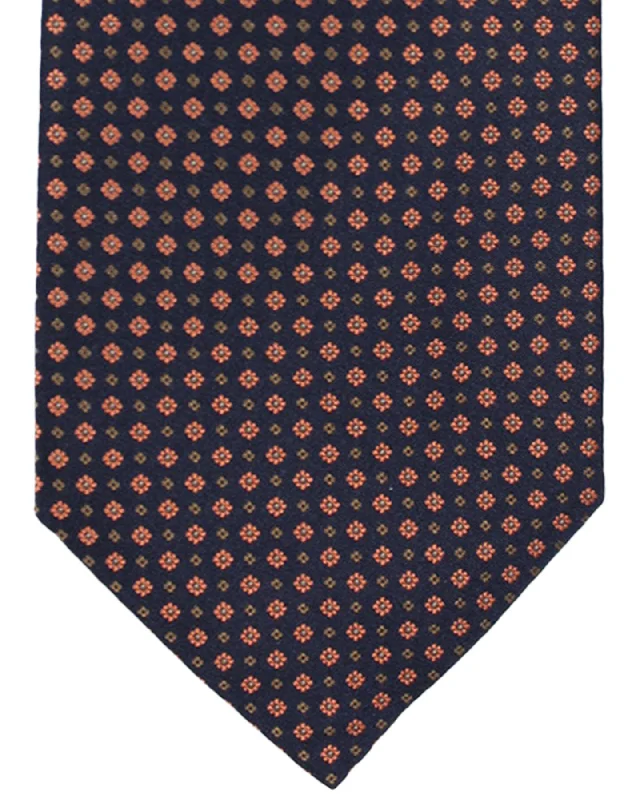 trendy office silk necktie combinations-Stefano Ricci Silk Tie Black Peach Taupe Mini Floral