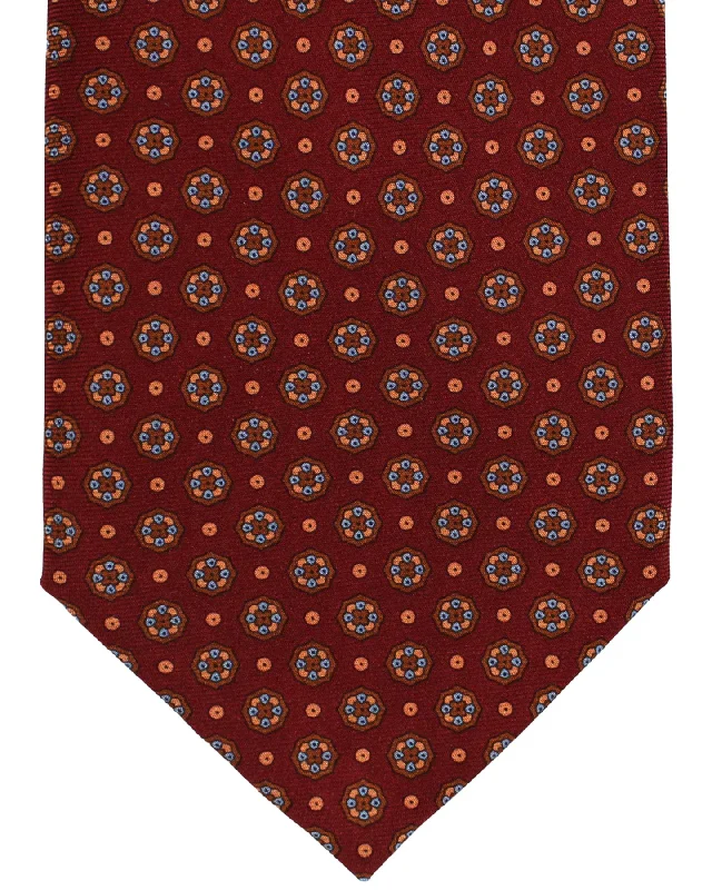 premium silk necktie colors for office wear-Stefano Ricci Silk Tie Brown Micro Medallion SALE