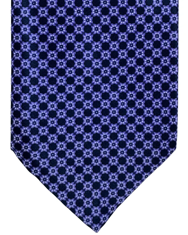 unique silk bow ties for office wear-Stefano Ricci Silk Tie Purple Mini Floral