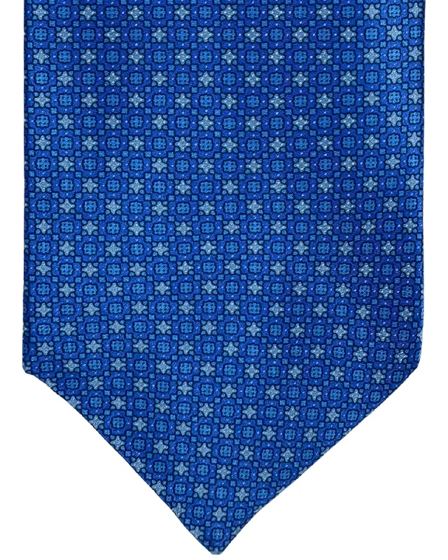 elegant silk necktie packs for office wear-Stefano Ricci Silk Tie Royal Blue Mini Geometric