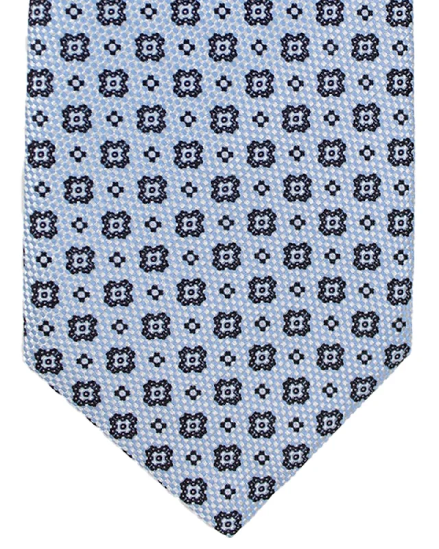 high-quality silk necktie designs for weddings-Stefano Ricci Silk Tie Sky Blue Mini Medallion