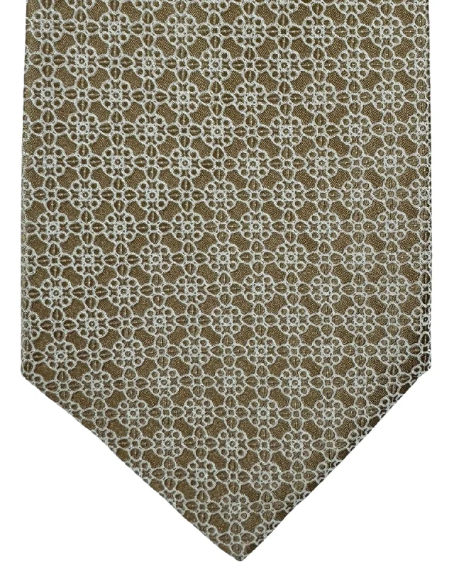 premium silk wedding necktie ideas-Stefano Ricci Silk Tie Taupe Silver Medallion