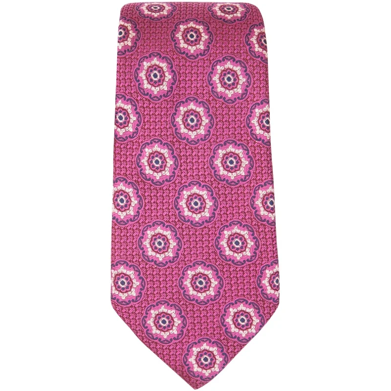 silk necktie options for office meetings-Tasso Elba Mens Bart Medallion Self-Tied Necktie - One Size