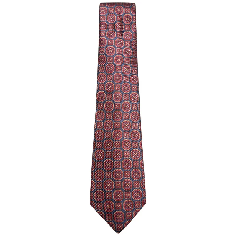 unique silk necktie combinations for weddings-Tasso Elba Mens Medallion Self-Tied Necktie - One Size