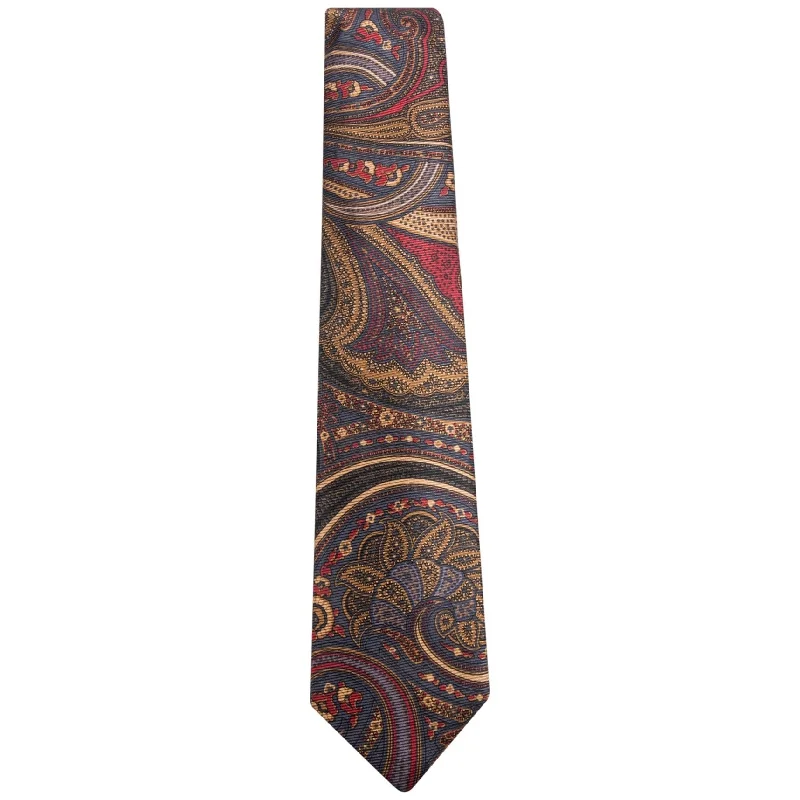 silk necktie combinations for wedding parties-Tasso Elba Mens Paisley Self-tied Necktie, Brown, One Size - One Size