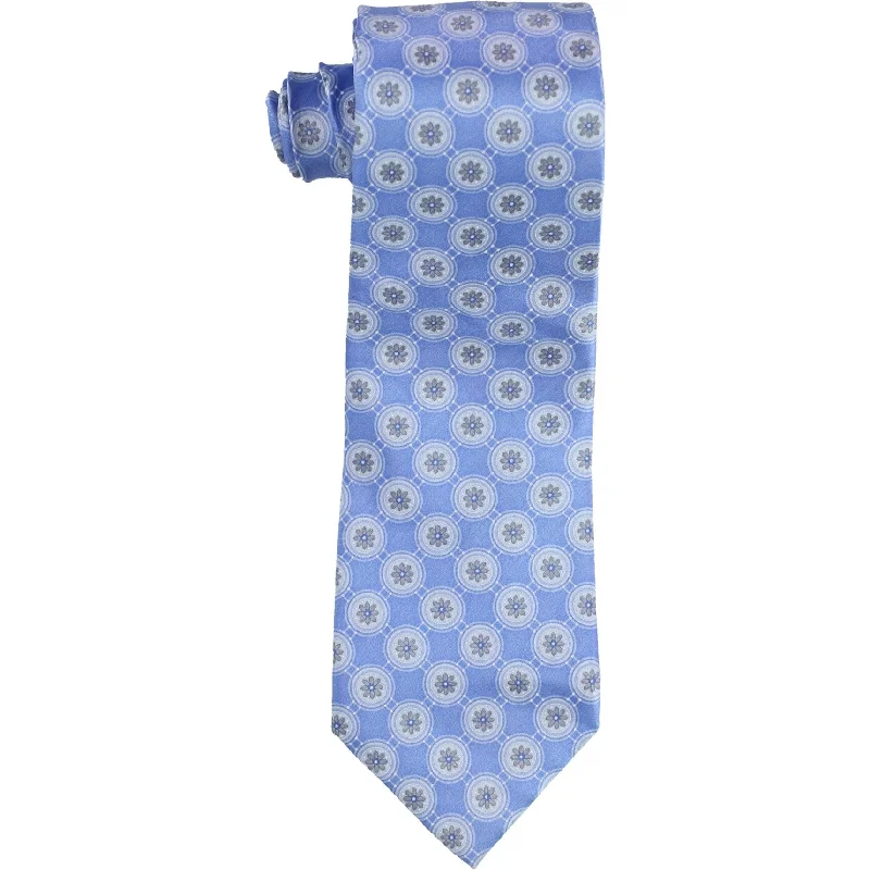 affordable silk necktie ideas for men-The Men's Store Mens Flower Medallion Self-tied Necktie, Blue, Long (60 in. And Up) - Long (60 in. And Up)