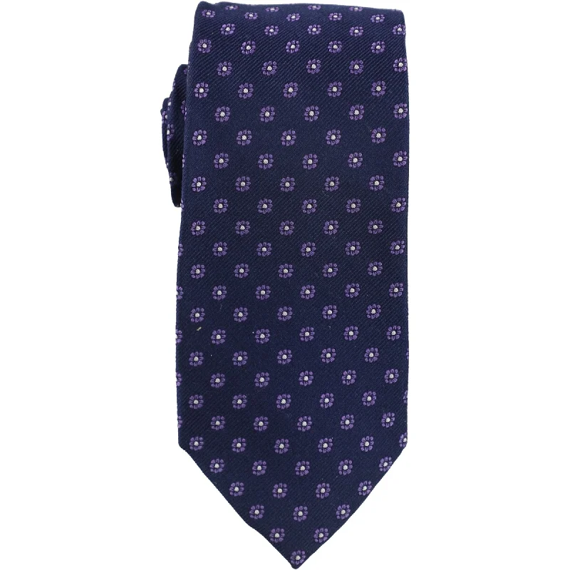 affordable silk necktie designs for formal events-The Men's Store Mens Mini Floral Self-Tied Necktie - One Size