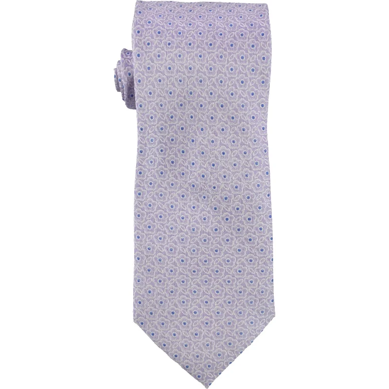 luxury necktie designs for business wear-The Men's Store Mens Neat Floral Silk Self-tied Necktie, Purple, One Size - One Size