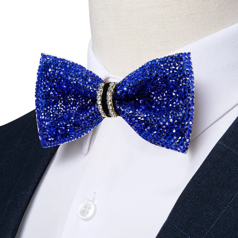 trendy silk necktie styles for office wear-Ties2you Imitated Crystal Bowtie Cobalt Blue Rhinestones Men's Pre Tied Bow Ties For Party Dresses