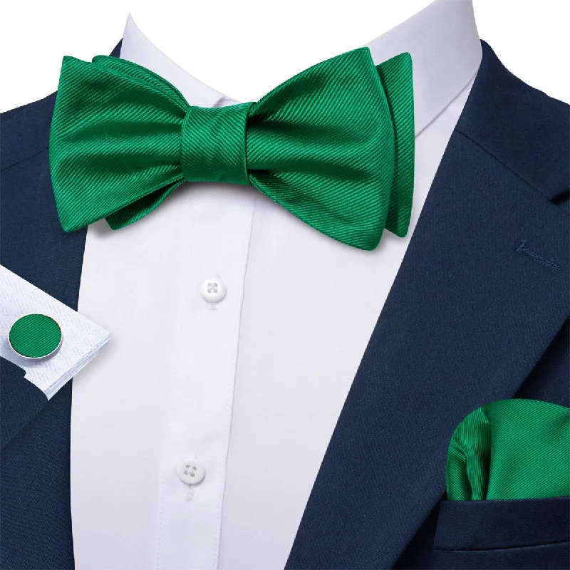 affordable silk wedding tie packs-Ties2you Self Tie Bow Ties Emerald Green Striped Silk Mens Tuxedo Bow Tie Business