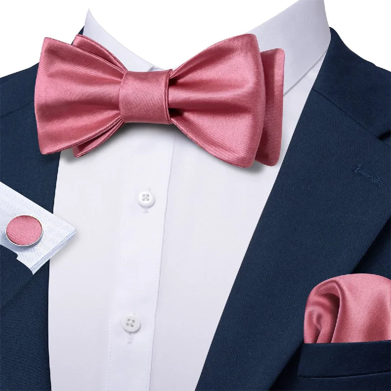 unique wedding silk necktie ideas-Ties2you Self Tie Bow Ties Rose Pink Solid Silk Mens Tuxedo Bow Tie Business Formal